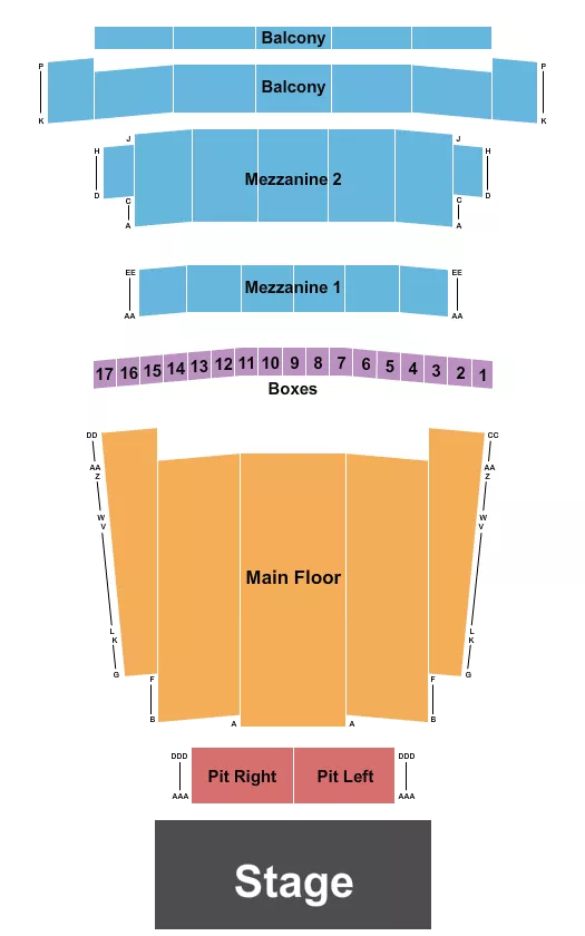 seating chart for Detroit Opera House - Endstage 4 - eventticketscenter.com