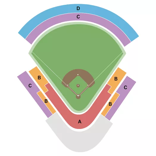 LA28 - Softball Seating Chart at Devon Park. The chart shows the main floor/stage with seating options surrounding it, which are color coded