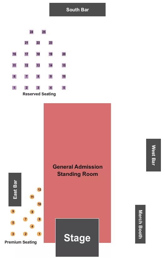 seating chart for Diamond Ballroom - Endstage Tables 2 - eventticketscenter.com