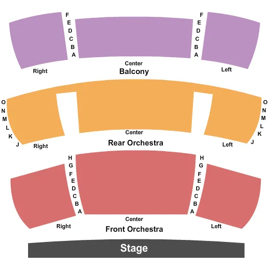 seating chart for Diana Wortham Theatre - End Stage - eventticketscenter.com