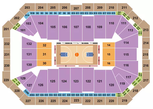 seating chart for Dickies Arena - Basketball 2 - eventticketscenter.com