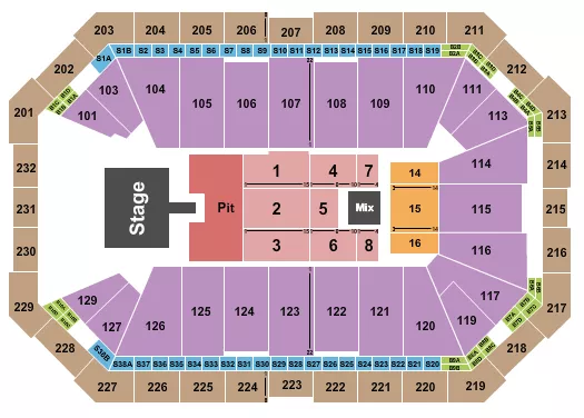 seating chart for Dickies Arena - Breaking Benjamin - eventticketscenter.com