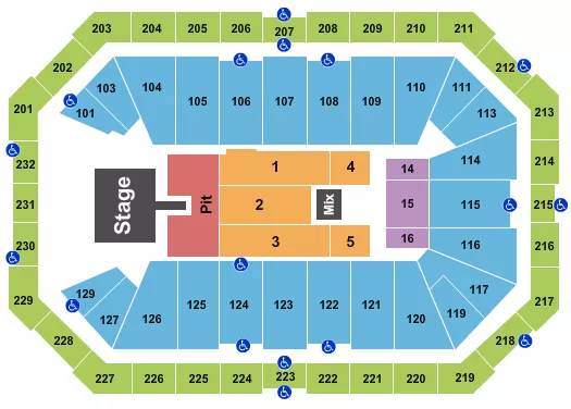 seating chart for Dickies Arena - Cage The Elephant - eventticketscenter.com