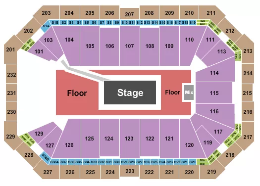 seating chart for Dickies Arena - Center Stage 2 - eventticketscenter.com