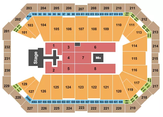 seating chart for Dickies Arena - Chris Tomlin - eventticketscenter.com