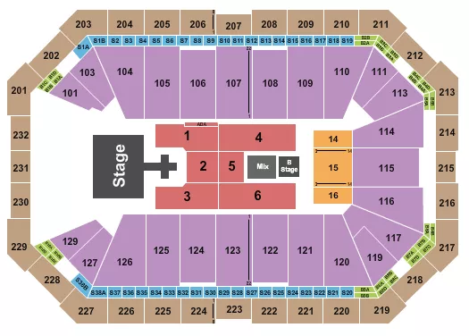 seating chart for Dickies Arena - Def Leppard - eventticketscenter.com