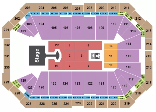 seating chart for Dickies Arena - Disturbed - eventticketscenter.com