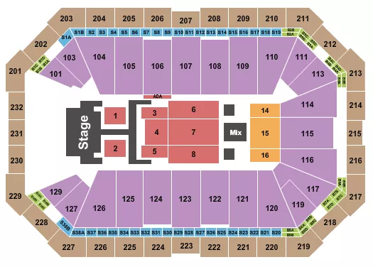 seating chart for Dickies Arena - Dude Perfect - eventticketscenter.com