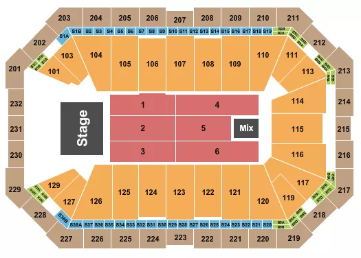seating chart for Dickies Arena - Endstage 10 - eventticketscenter.com