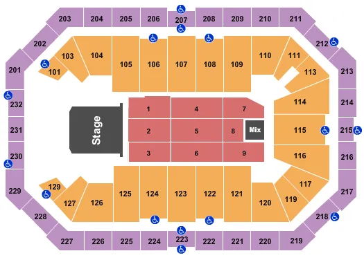 seating chart for Dickies Arena - Endstage 3 - eventticketscenter.com