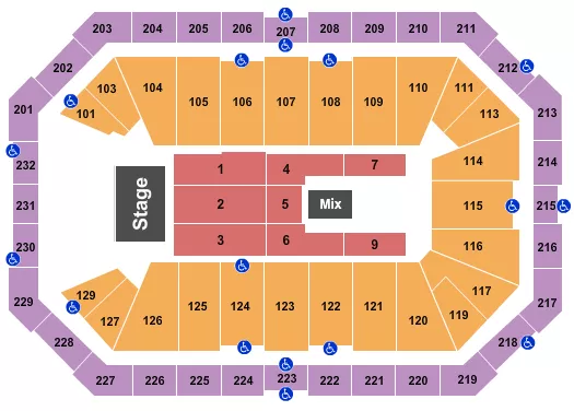 seating chart for Dickies Arena - Endstage 4 - eventticketscenter.com