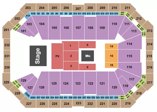 seating chart for Dickies Arena - Endstage Pit 3 - eventticketscenter.com