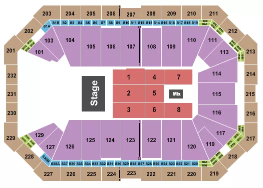 seating chart for Dickies Arena - Intocable - eventticketscenter.com