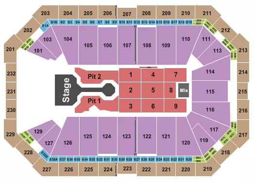 seating chart for Dickies Arena - Josiah Queen - eventticketscenter.com
