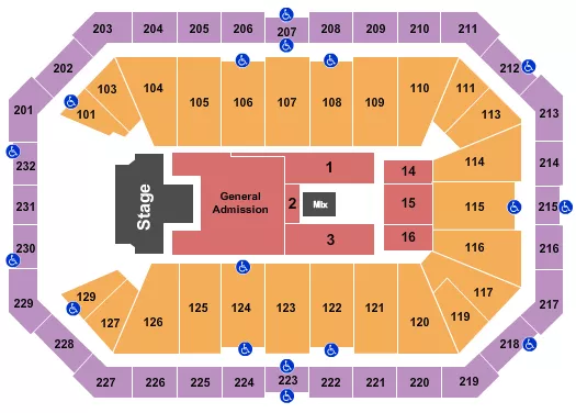 seating chart for Dickies Arena - Kings of Leon - eventticketscenter.com