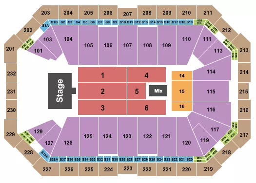 seating chart for Dickies Arena - Koe Wetzel - eventticketscenter.com