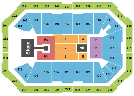 seating chart for Dickies Arena - Lauryn Hill - eventticketscenter.com