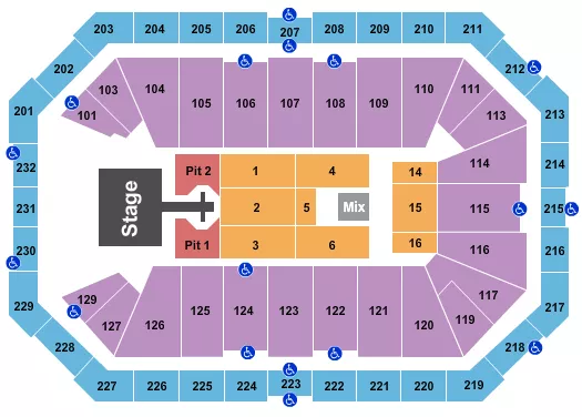 seating chart for Dickies Arena - Needtobreathe - eventticketscenter.com