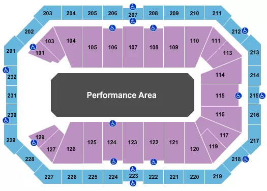 seating chart for Dickies Arena - Performance Area - eventticketscenter.com