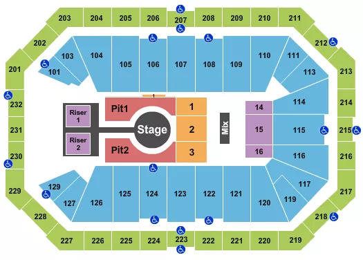 seating chart for Dickies Arena - Peso Pluma - eventticketscenter.com