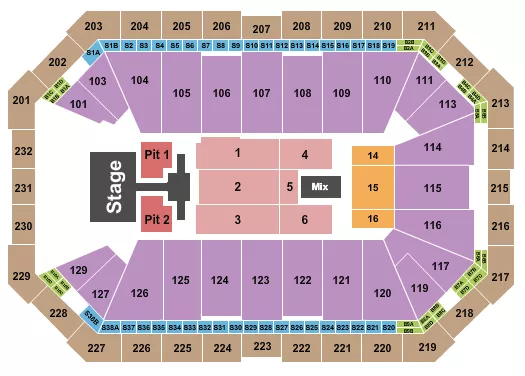 seating chart for Dickies Arena - Phil Wickham - eventticketscenter.com