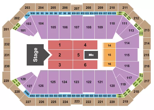 seating chart for Dickies Arena - Rascal Flatts - eventticketscenter.com