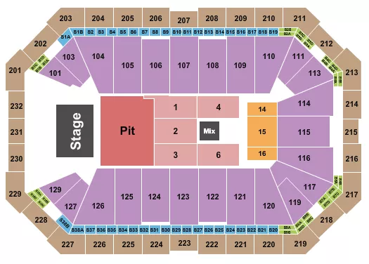seating chart for Dickies Arena - Ryan Bingham - eventticketscenter.com