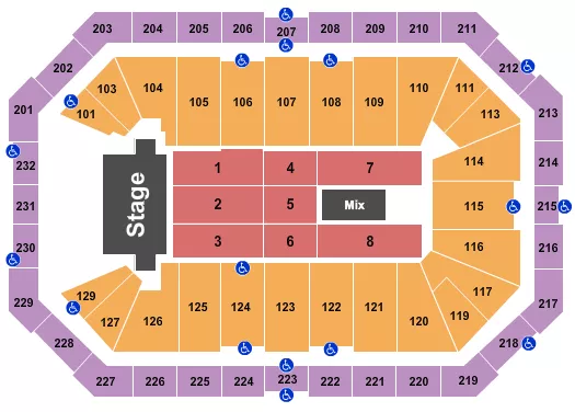 seating chart for Dickies Arena - TSO - eventticketscenter.com
