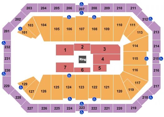seating chart for Dickies Arena - WWE - eventticketscenter.com