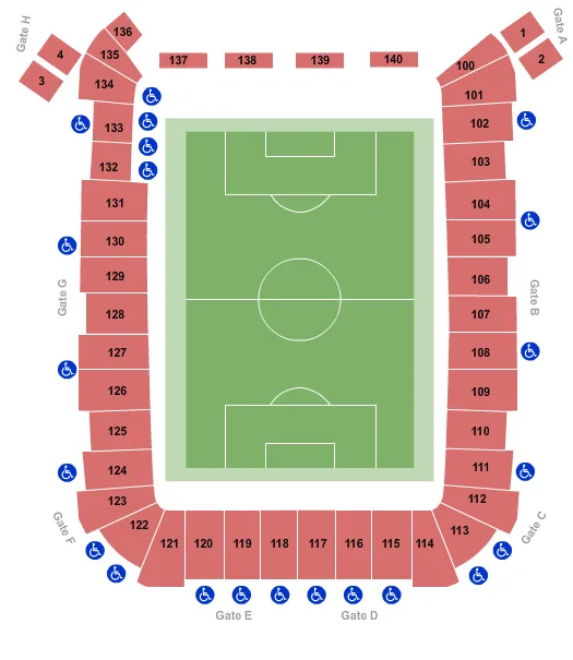 seating chart for Dick's Sporting Goods Park - Soccer - eventticketscenter.com
