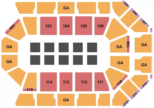 seating chart for Dignity Health Arena - Wrestling with GA - eventticketscenter.com