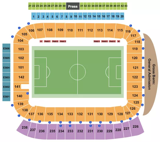 seating chart for Dignity Health Sports Park - Stadium - Soccer - CC - eventticketscenter.com