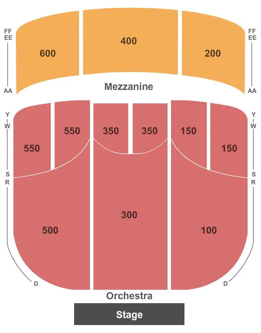 seating chart for Discovery Theatre - End Stage - eventticketscenter.com