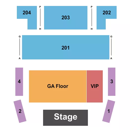 seating chart for District Music Hall - Endstage 5 - eventticketscenter.com