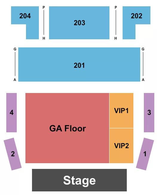 seating chart for District Music Hall - Endstage GA Floor 6 - eventticketscenter.com