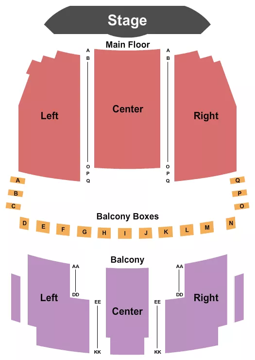 seating chart for Dixon Historic Theatre - Endstage - eventticketscenter.com