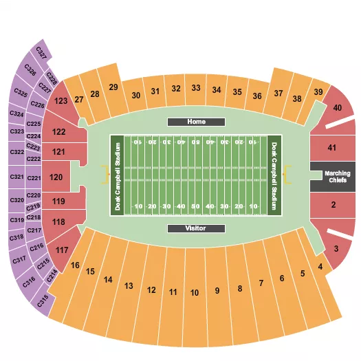 seating chart for Doak Campbell Stadium - Football - eventticketscenter.com