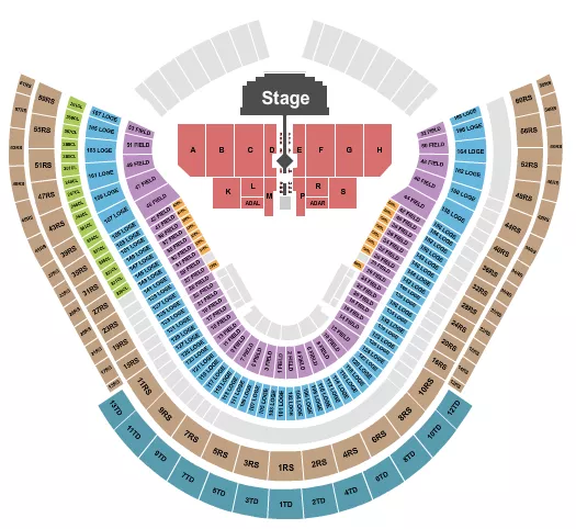 seating chart for Dodger Stadium - Fuerza Regida - eventticketscenter.com