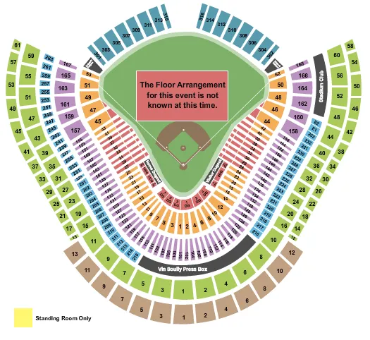 seating chart for Dodger Stadium - Generic Floor - eventticketscenter.com