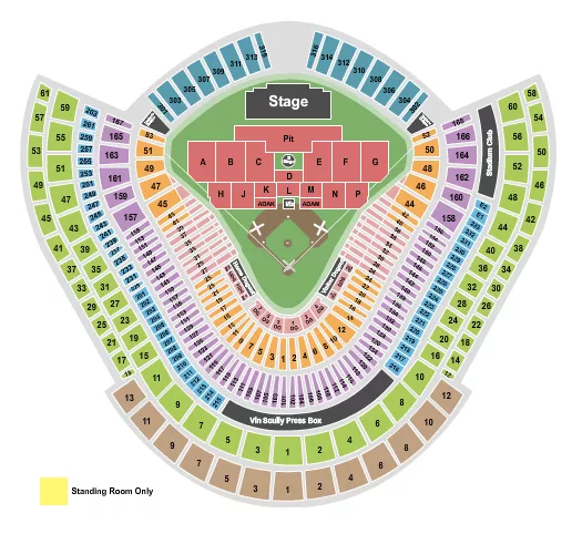 seating chart for Dodger Stadium - My Chemical Romance - eventticketscenter.com