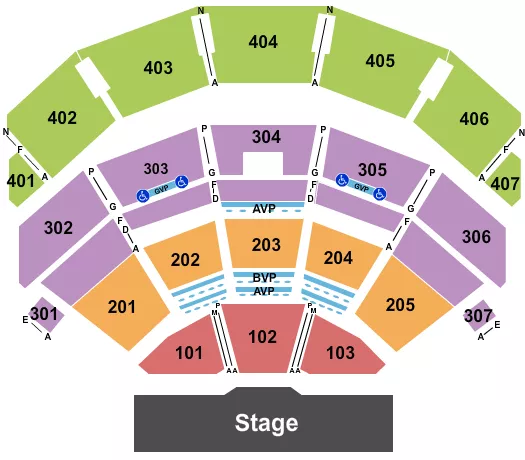 seating chart for Dolby Live at Park MGM - End Stage - eventticketscenter.com