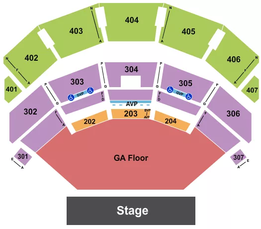 seating chart for Dolby Live at Park MGM - Endstage GA Flr 2 - eventticketscenter.com