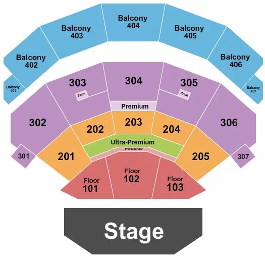 seating chart for Dolby Live at Park MGM - Endstage 3 - eventticketscenter.com