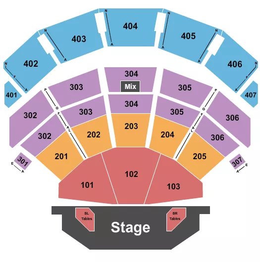 seating chart for Dolby Live at Park MGM - Endstage & Stage Tables - eventticketscenter.com