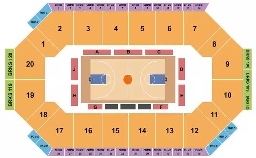 seating chart for Lee's Family Forum - Basketball - Globetrotters - eventticketscenter.com