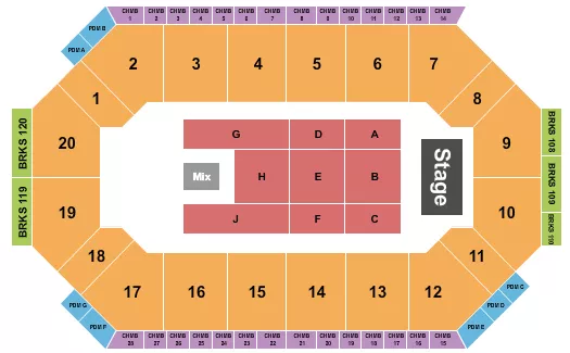 seating chart for Lee's Family Forum - Endstage 2 - eventticketscenter.com