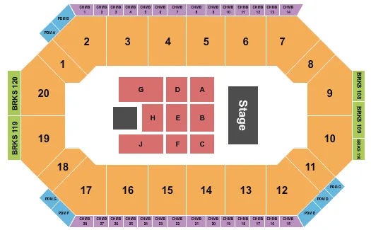 seating chart for Lee's Family Forum - Endstage - eventticketscenter.com