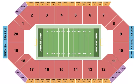 seating chart for Lee's Family Forum - Indoor Football - eventticketscenter.com