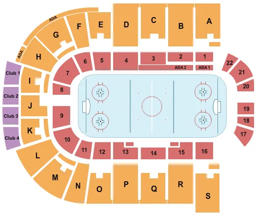 seating chart for Ice Arena at The Monument - Hockey2 - eventticketscenter.com