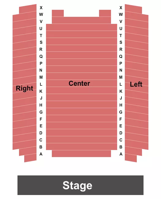 Endstage RLC Seating Chart at Don Gibson Theatre. The chart shows the main floor/stage with seating options surrounding it, which are color coded